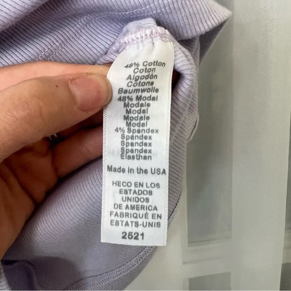 Michael Stars Amara Power Shoulder Tee Amethyst Size Small - Picture 4 of 7